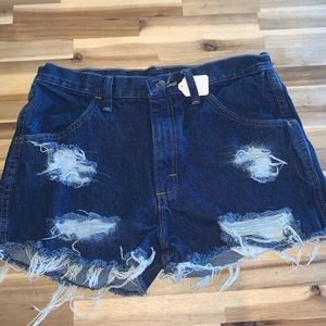 dark wash, vintage rustler cut offs